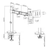 White Shark GMS-3204 Amenhotep I soporte de escritorio para monitor, 17-32 pulgadas, VESA 75x75/100x100, hasta 9 kg, gris