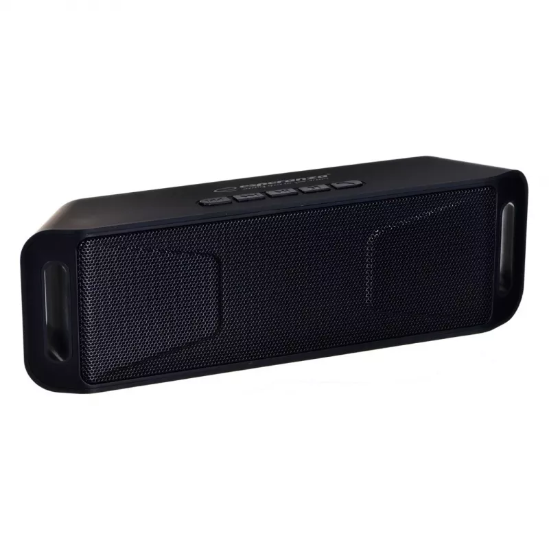 Altavoz portátil estéreo ESPERANZA FOLK negro — 6 W RMS, Bluetooth, MicroSD, batería LiPo