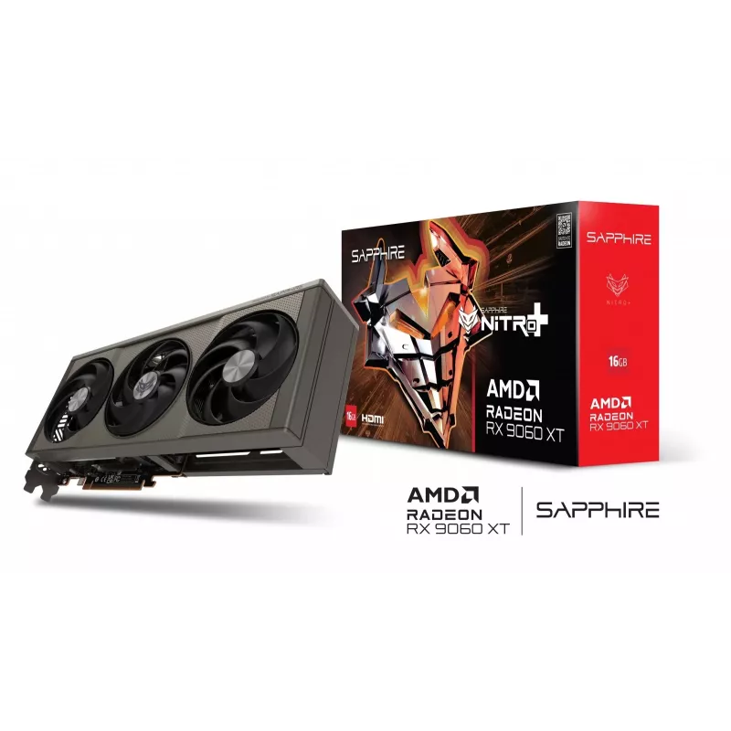 Tarjeta gráfica Sapphire NITRO+ Radeon RX 9060 XT — 16 GB GDDR6, 128-Bit, PCIe x16 5.0