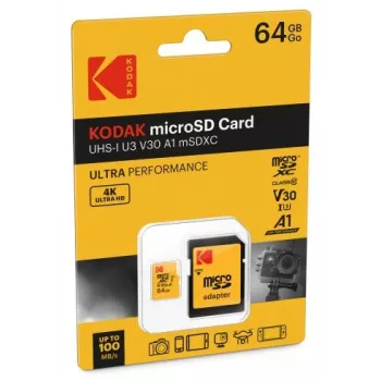 Memoria flash Kodak 64GB UHS-I U3 Ultra EKMSDM64GXC10HPRK