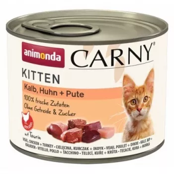 Comida húmeda para gatos animonda Carny Kitten — ternera, pollo y pavo, 200 g