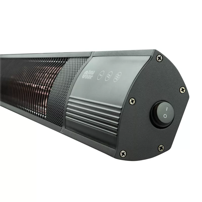 TunaBone | Estufa de infrarrojos eléctrica de pared para terraza | TB2580W-01 | Estufa para terraza | 2500 W | Número de niveles de potencia 3 | Apta para espacios de hasta 25 m² | Negro | IP55