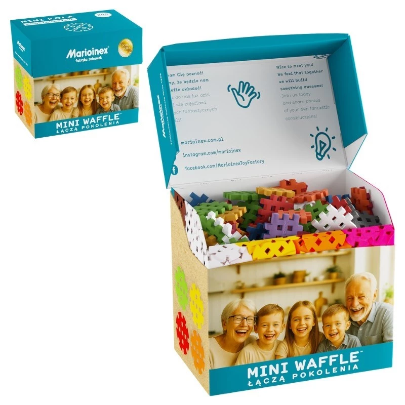 Marioinex Mini Waffle bloques de construcción set para mayores – 200 piezas, multicolor, edad recomendada 6+