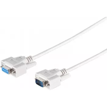 Cable prolongador SUB-D ShiverPeaks S/CONN maximum connectivity de 9 polos macho a 9 polos hembra, carcasa moldeada, 1,0 m
