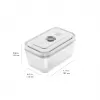 ZWILLING Fresh & Save 36803-003-0 set de recipientes rectangulares de vidrio al vacío, 3 uds. (S/M/L, 0,35/0,75/1,6 L), borosilicato, apto para microondas/horno/lavavajillas, gris/transparente