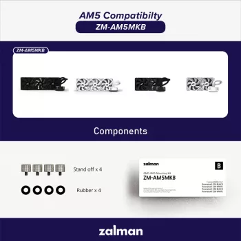 Kit de montaje ZALMAN ZM-AM5MKB para procesadores AMD, compatibilidad de zócalo para placas base AM5/AM4