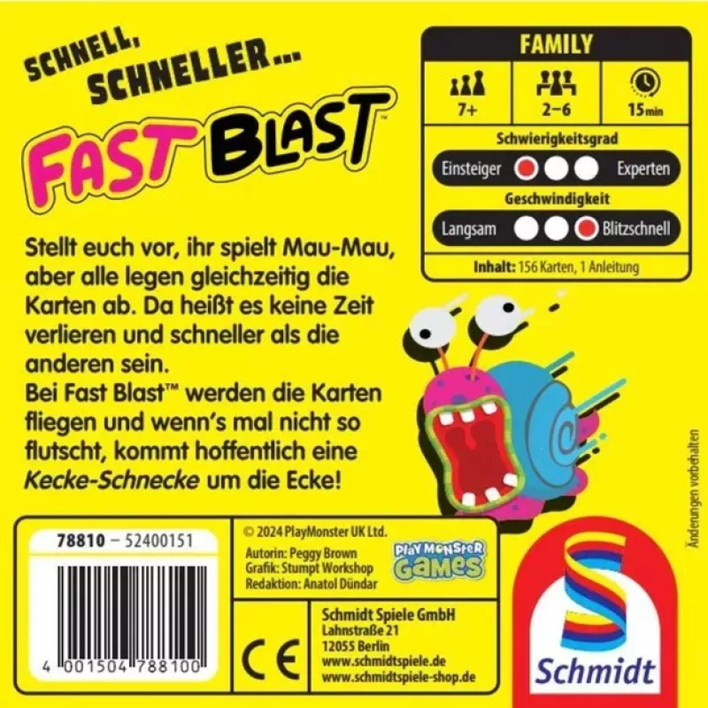 Fast Blast, Juego de cartas
