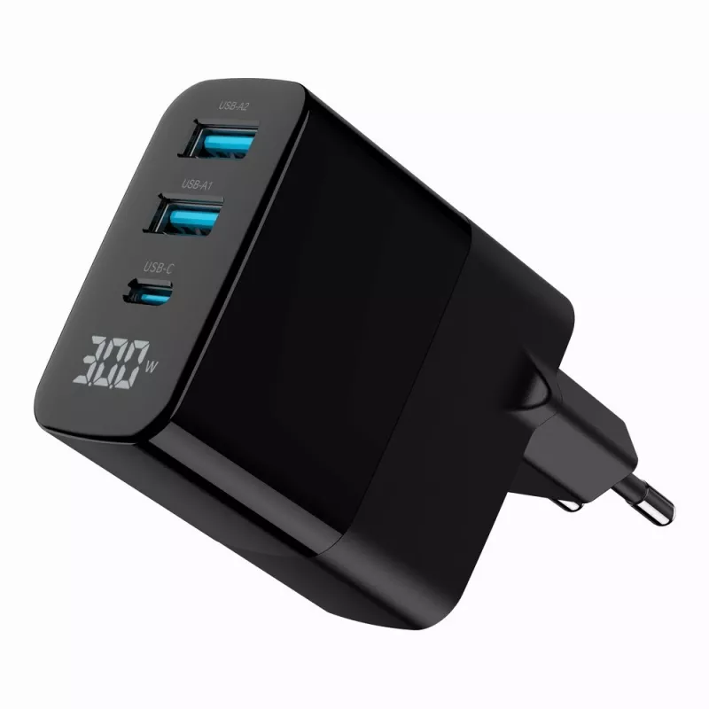 Cargador Gembird TA-UC-PDQC30LCD-BK-02 para dispositivos móviles universal negro AC carga rápida interior