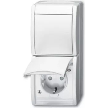 BUSCH JAEGER 2601/6/20 EBW-54 - Type F - 2P+E - blanco - IP44 - 250 V - 16 A