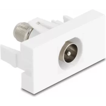 Toma de pared IEC / F DeLOCK 90828 blanco 75 Ω recta