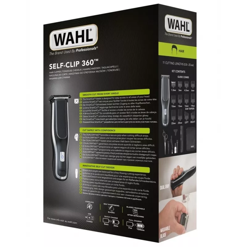 Wahl Self-Clip 360 negro, plata litio-ion (Li-Ion)