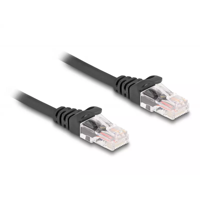 Cable espiral RJ45 DeLOCK conector macho a conector macho Cat.5e 3 m negro