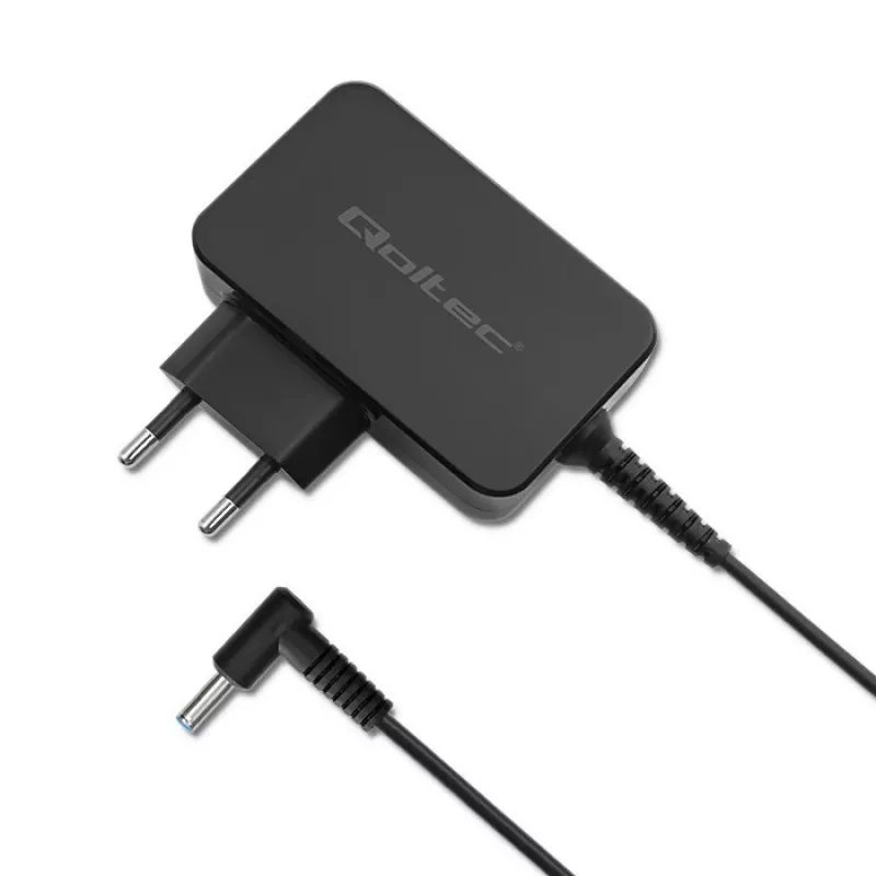 Qoltec 51033 adaptador de corriente para ultrabooks HP, 45 W, 19,5 V, 2,31 A, 4,5x3,0 mm + pin, para interior, negro