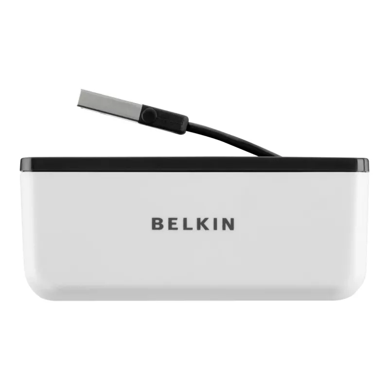 Hub de viaje Belkin USB 2.0 de 4 puertos, plateado, F4U021bt