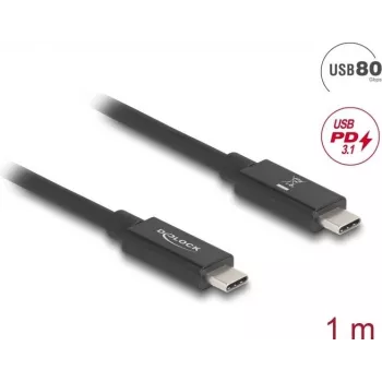 Cable USB DeLOCK 81211 1 m USB-C negro 80 Gbit/s