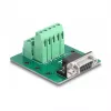 DeLOCK D-Sub 9 polos conector hembra a regleta de bornes para carril DIN 51 mm 58 mm 30 mm