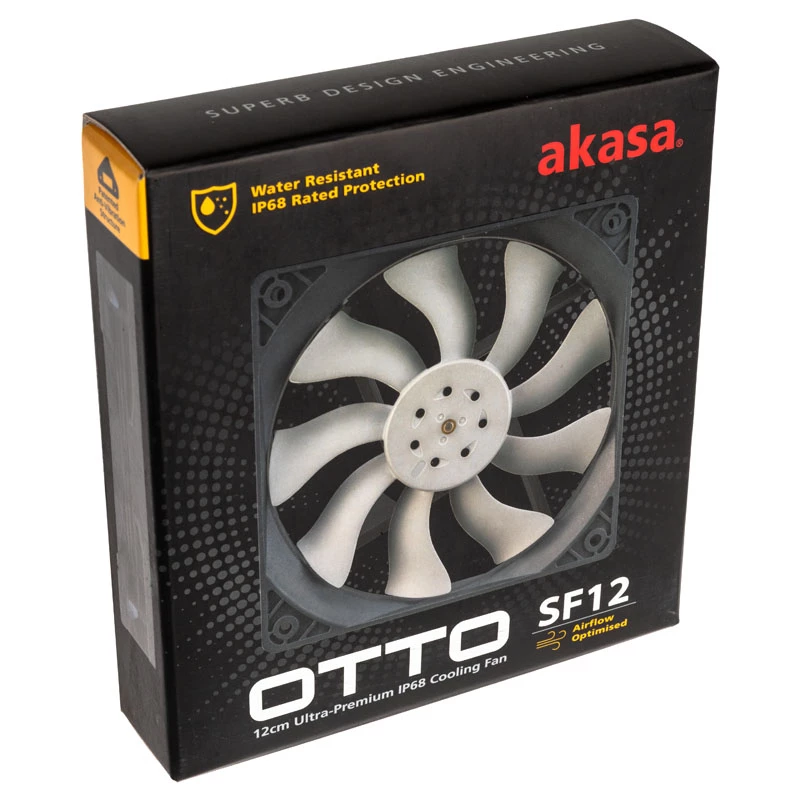 Ventilador Akasa OTTO SF12 Ventilador de caja de ordenador 12 cm Negro Gris