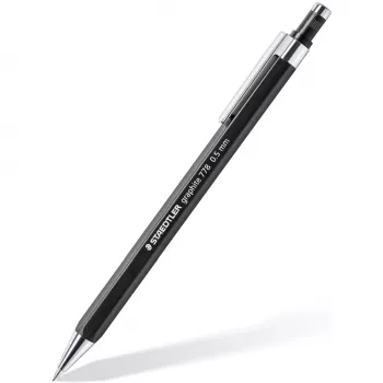 Portaminas mecánico Staedtler 778 05-9, 0,5 mm, cuerpo hexagonal, negro, mina negra