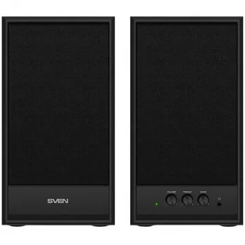 Altavoces multimedia SVEN SPS-702 (estéreo, 40W, 40Hz-22Hz, piel negra)