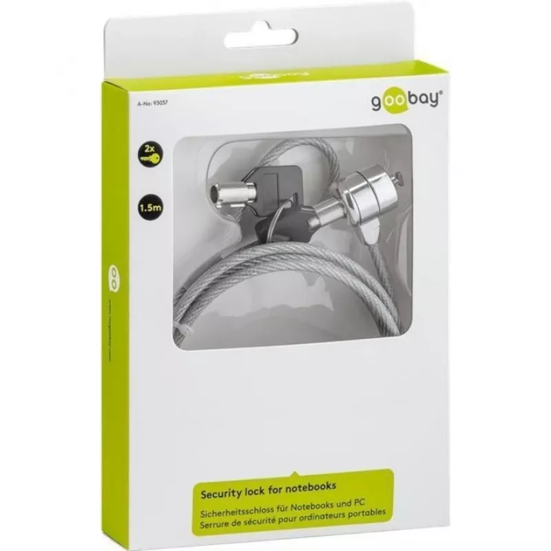 Candado de cable Goobay 93037 Gris 1,5 m