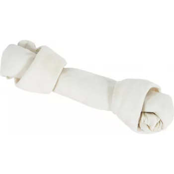 Hueso masticable dental ZOLUX Knotted White Bone 140 g — artículo masticable de vacuno duro para razas medianas (250 mm)