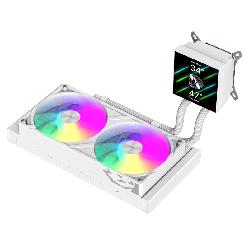 Refrigeración líquida para CPU Gamemax | GLACIER 240 LCD WH | Intel, AMD
