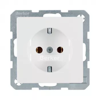Toma de corriente Type F berker 47436089, 16 A, 250 V, blanco, carcasa de duroplástico
