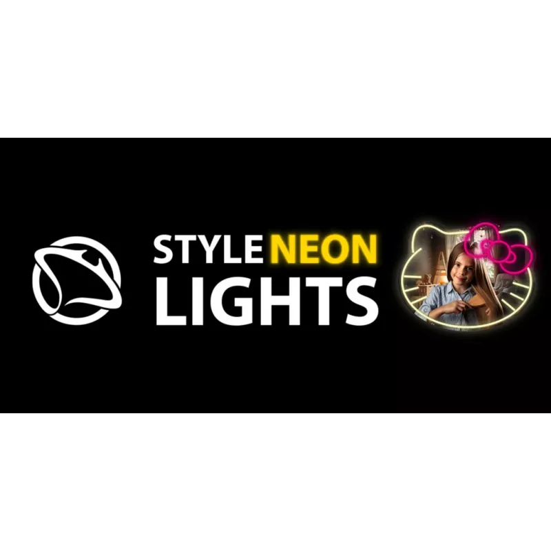 Luz LED de neón para espejo MANTA MASNL129WH — gato con lazo, acento de neón decorativo
