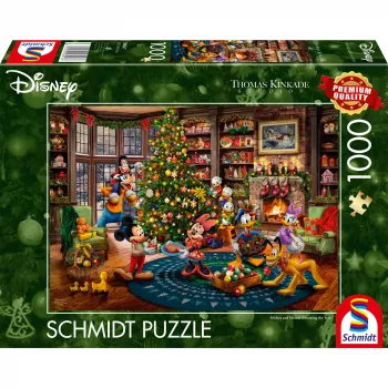 Thomas Kinkade Studios: Disney - Mickey & Minnie Trimming The Tree, puzzle 1000 piezas