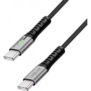 LogiLink Cable USB-C® USB 3.2 Gen2x2 conector USB-C® 2,00 m negro con LED, 4K UHD, conector reversible CU0444 (CU0444)