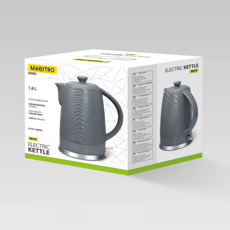 Hervidor de agua Maestro MR-078, capacidad 1,8 L, gris