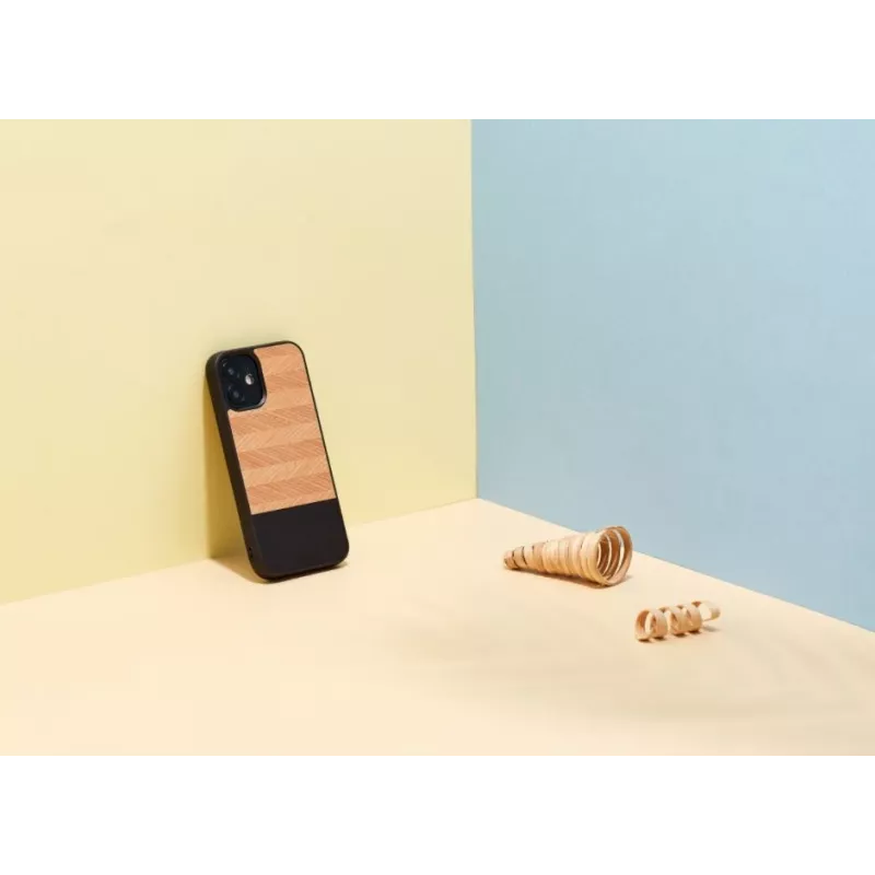 Funda protectora Man and Wood para iPhone 12 mini Herringbone Nero negro