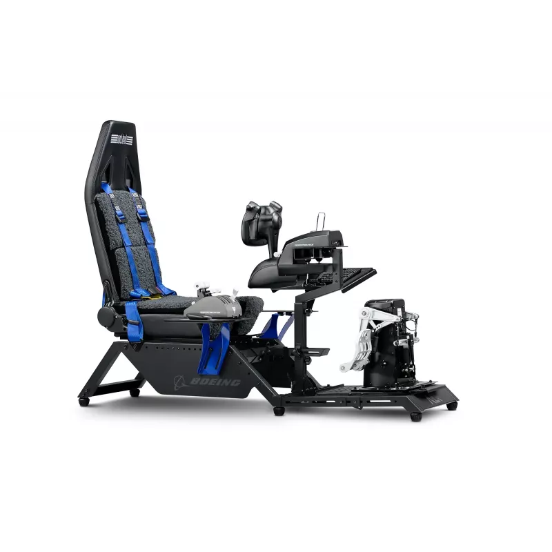 Cabina de simulador de vuelo Next Level Racing Boeing Commercial Edition, detalles azules