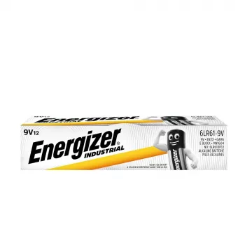 Pilas alcalinas Energizer 9V PP3 Industrial, pack de 12