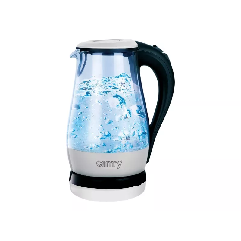 Camry | CR 1251 | Hervidor estándar | 2000 W | 1,7 L | Vidrio | Base giratoria 360° | Vidrio/Negro
