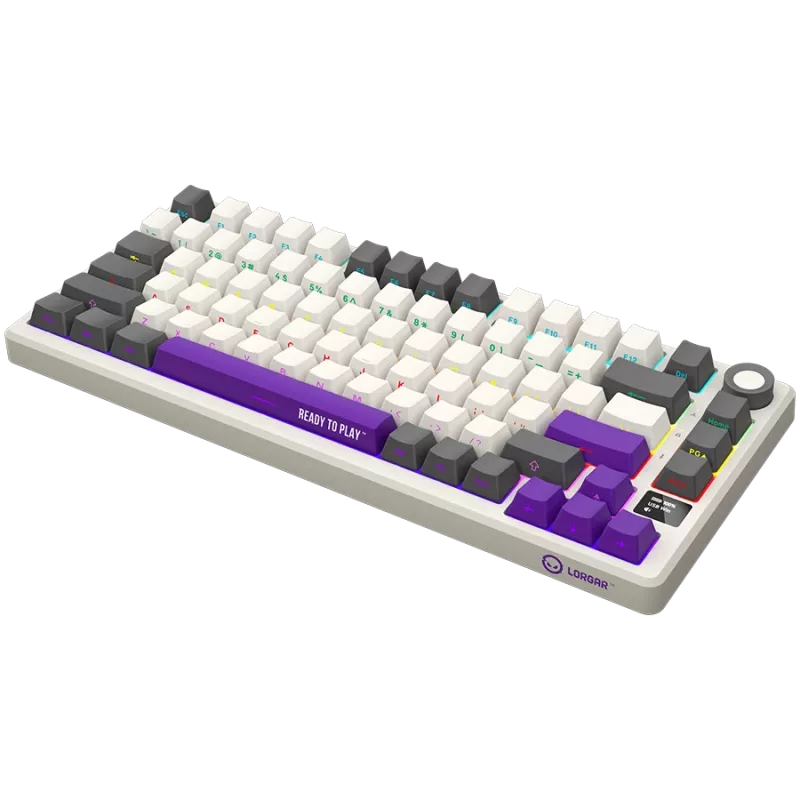 LORGAR KBP7075W, Teclado gaming mecánico 75% inalámbrico Pro, Beige, distribución EN