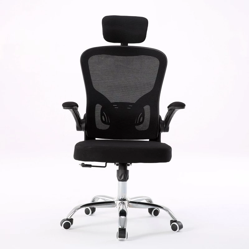 Silla de oficina top e shop DORY CZERŃ — asiento acolchado, respaldo de malla, 650×620 mm, altura hasta 122 cm