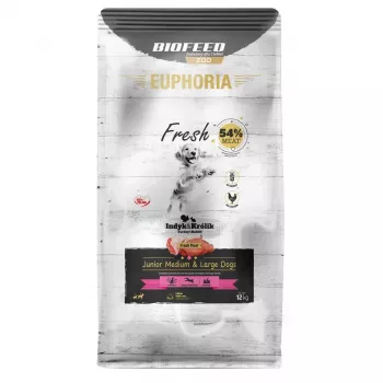 EUPHORIA Fresh Junior Medium & Large dogs pavo con conejo - pienso para perros - 12 kg