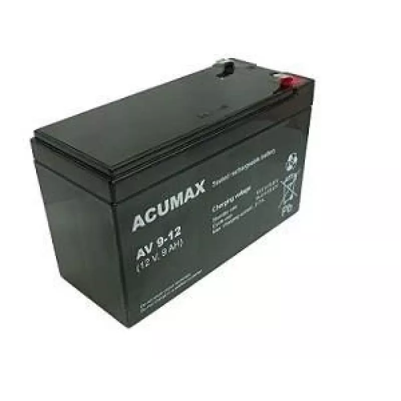 Batería VRLA AGM EMU AV 9-12 T2 — 12 V, 9 Ah, sin mantenimiento, resistente a vibraciones