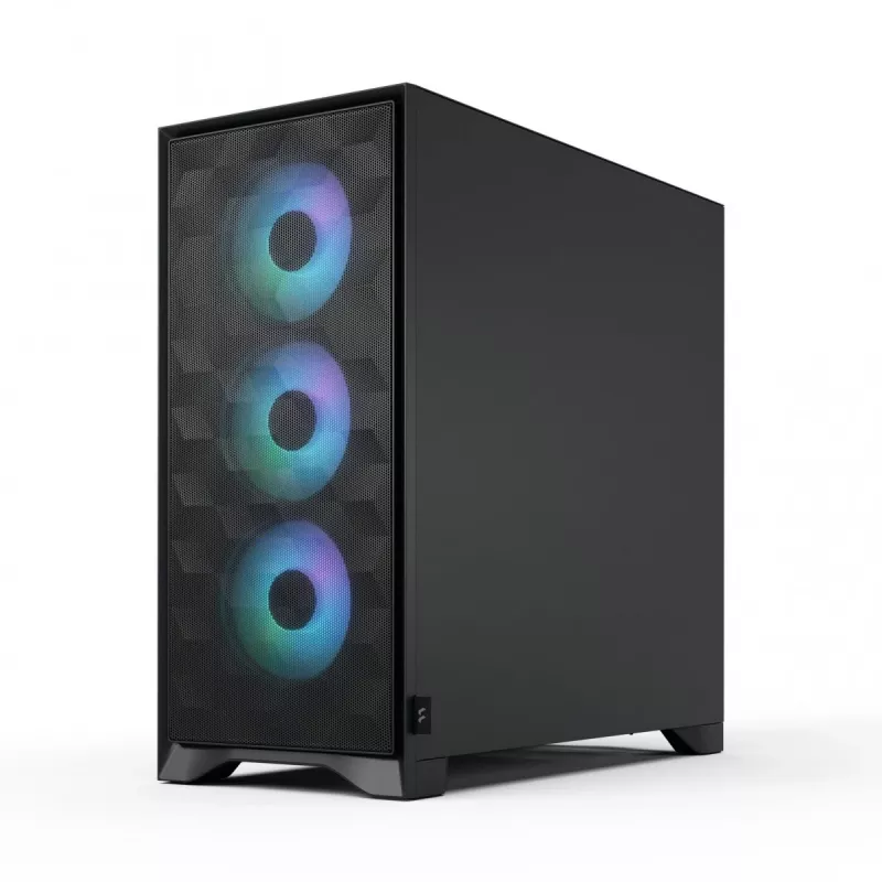 Caja de PC semitorre Fractal Design Pop 2 Air negra sólida — compatible con ATX, 3 ventiladores frontales de 120 mm, bahías de 2,5/3,5