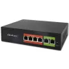 Switch Ethernet PoE QOLTEC 52289 — 4x puertos RJ45 PoE, 2x RJ45 uplink, presupuesto PoE 65W