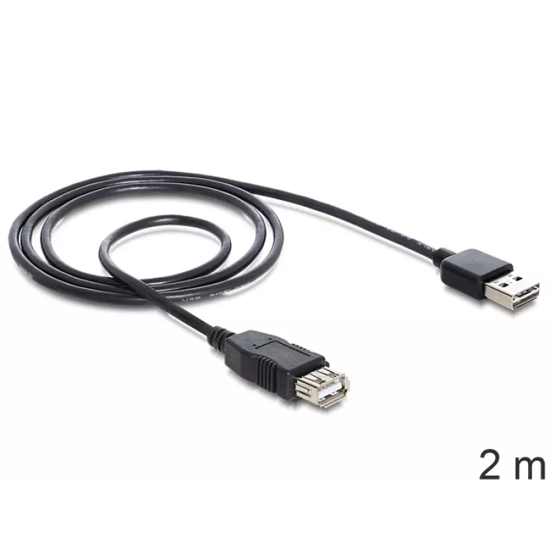 Cable USB DeLOCK EASY-USB 2.0-A 2m negro
