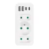 Regleta de enchufes MACLEAN MCE248 F/W — 3 tomas AC (1×16A, 2×6A) + 4×USB (2×A, 2×C PD 20W), conector EU, blanco