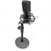 Micrófono de condensador USB, estudio negro