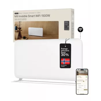 Mill WiFi Panel Heater | PA1500WIFI4A | emisor térmico | 1500 W | apto para habitaciones de hasta 22 m² | blanco | IPX4
