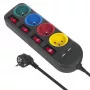Regleta MACLEAN MCE229B — 4 tomas AC, 2× USB-A, cable de 1,5 m, 10 A, Type F, interior, negra