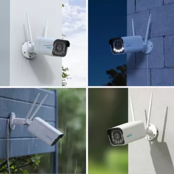 Reolink W430 - Cámara exterior 4K, Wi-Fi 6 de nueva generación, zoom óptico 5x, detección de personas/vehículos/animales, visión nocturna en color