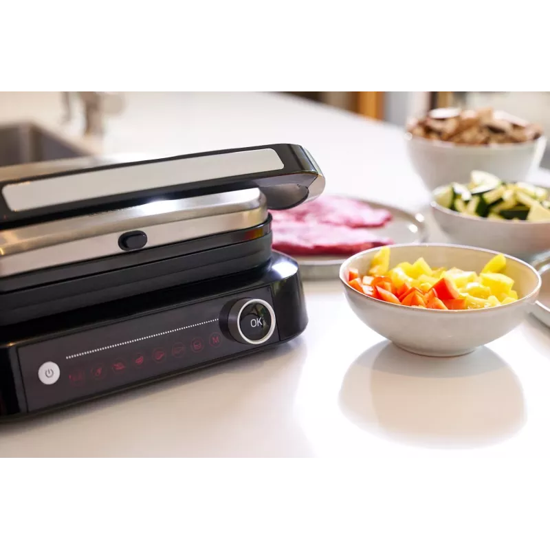 Parrilla de contacto SEVINI Pro, KG 2395 (plateado/negro, 1.800 vatios)