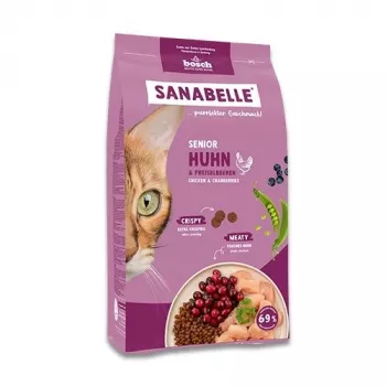 Comida seca para gatos Bosch Sanabelle Life Senior — Pollo y arándanos rojos, 8 kg, 29% proteína, 13% grasa