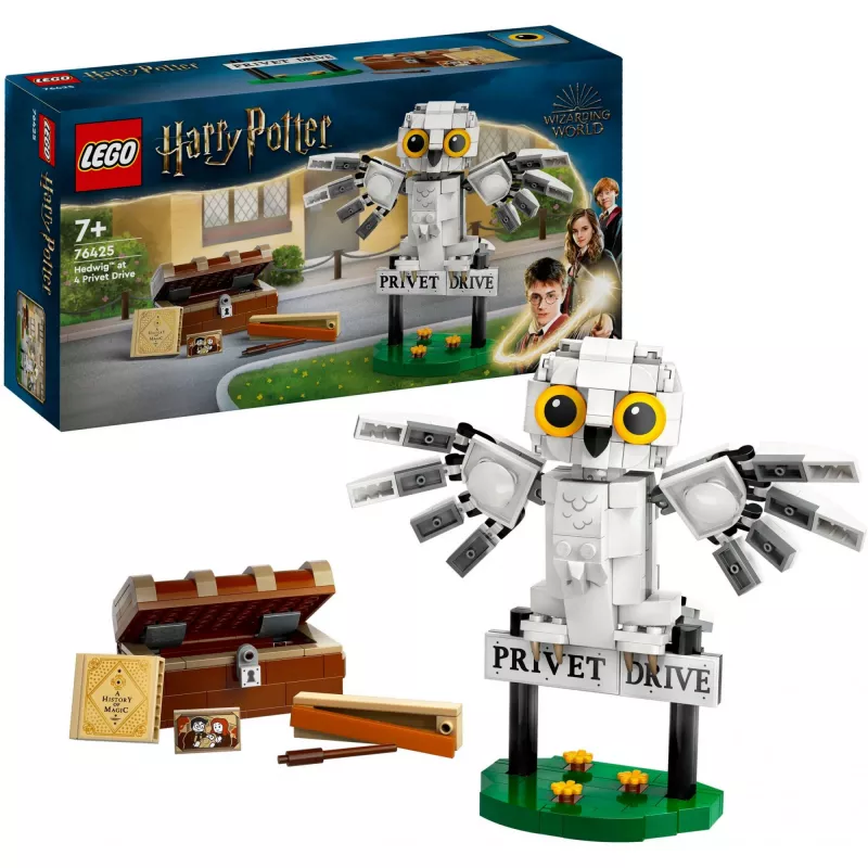 LEGO Harry Potter modelo construible de Hedwig en Privet Drive 76425 — 337 piezas, 100 mm de altura, edad recomendada a partir de 7 años